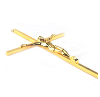 Oferta de Decoraciones Católicas: Cruz de Pared de Jesús Plateada, Crucifijo de Ataúd Plateado, Colgantes de Metal, Bronce y Aleación con Diamantes