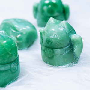 Gato de la Fortuna de Cristal de <span class=keywords><strong>Aventurina</strong></span> Verde Curativo, Artesanía Natural Grabada a Mano al por Mayor para Decoración del Hogar - Product Image 6