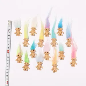 Mini figurines de poupées <span class=keywords><strong>troll</strong></span> vintage, jouets amusants pour enfants, 3 cm, couleur unie, figurines de famille, jouets poupées moches - Product Image 1