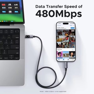 Câble de charge rapide USB-C vers USB-C <span class=keywords><strong>UGREEN</strong></span> Uno 100W <span class=keywords><strong>PD</strong></span> 5A 100cm avec affichage LED pour iPhone 17 16 15 - Product Image 5