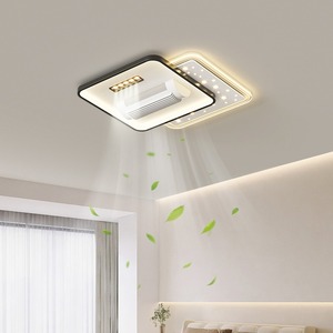 Cross-Biên Giới Tiếng Anh điều khiển bằng giọng nói LED quạt trần ánh sáng phòng khách không lá phòng ngủ gió mềm vô hình quạt ánh sáng câm mắt - Product Image 3