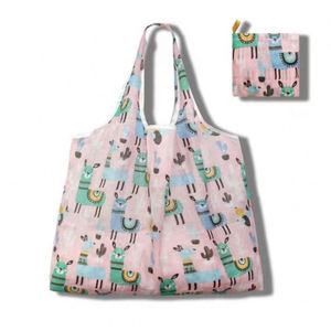 Sacs de courses pliables grande capacité en gros, sacs de rangement portables imprimés créatifs à poignée - Product Image 3