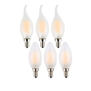 Bombilla de candelabro <span class=keywords><strong>LED</strong></span> E14 AC220V 4W, luz blanca cálida, candelabro de vidrio esmerilado lechoso, Bombilla para comedor, dormitorios, Base <span class=keywords><strong>E27</strong></span> - Product Image 1