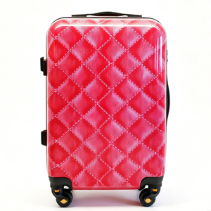 Ensemble de bagages légers à 4 roues en ABS et PC, imperméable, avec logo OEM personnalisé, texture cuir matelassée simple, 3 pièces, valises rigides à roulettes pour voyage - Product Image 1