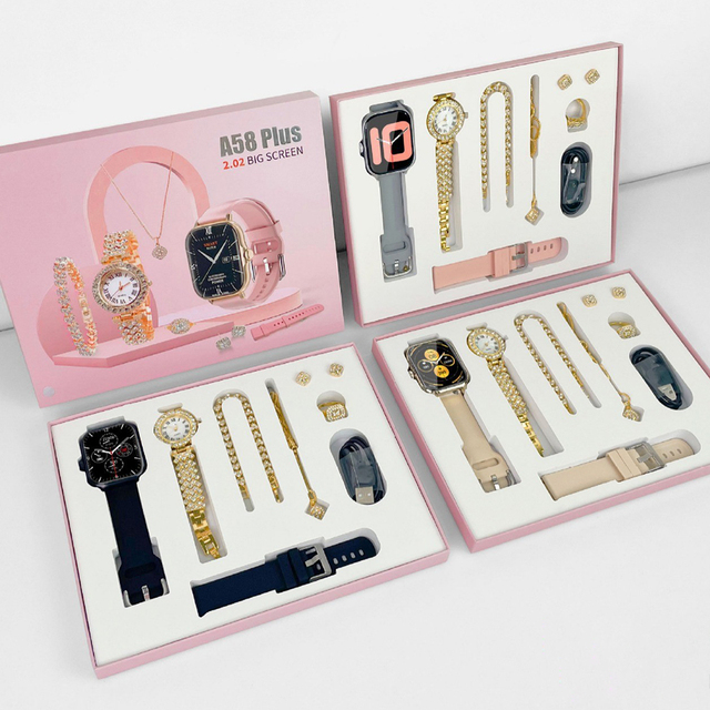 A58 Plus Girl Gift Set Reloj Inteligente Smartwatch 2024 Mujer Montres Intelligentes Women Luxury Fashion Smart Watch for Ladies