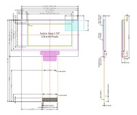 Pantalla OLED SSD1305 de 1.54 Pulgadas 128x64 con Interfaz SPI I2C, Pantalla OLED de 1.54\" UG-2864ASYCG01