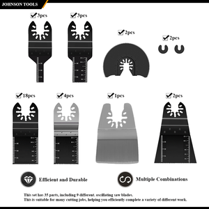 35PCS Different Sizes Multitool Wood Oscillating <strong>Mult</strong> <strong>Tool</strong> Saw Blades for Wood, Metal, Plastic, Nails - Product Image 2