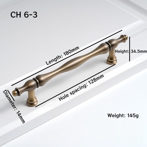 Franse stijl deurknoppen ladekast dressoir trekt antiek brons massief messing Ambry deurgrepen deur lange trekgrepen - Product Image 1