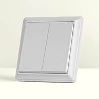 Interruptor de Pared Doble Moderno Blanco de 10A 220V Estándar Europeo, Placa de PC, Interruptor Eléctrico de Una/Dos Vías para el Hogar