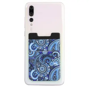 Phone Stick On Wallet Lycra Phone Case Adhesive Pocket Back Phone Sleeves ID Card Pocket Lycra Phone Wallet Credit Card Holder