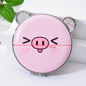 Specchio Portatile Rotondo a Forma di Maialino Carino con Logo Personalizzato Vendita Calda - Product Image 2