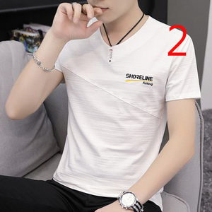 T-shirt 9491 Nuova Versione Estiva Coreana della <span class=keywords><strong>Moda</strong></span> Slim per Giovani Uomini - Product Image 2