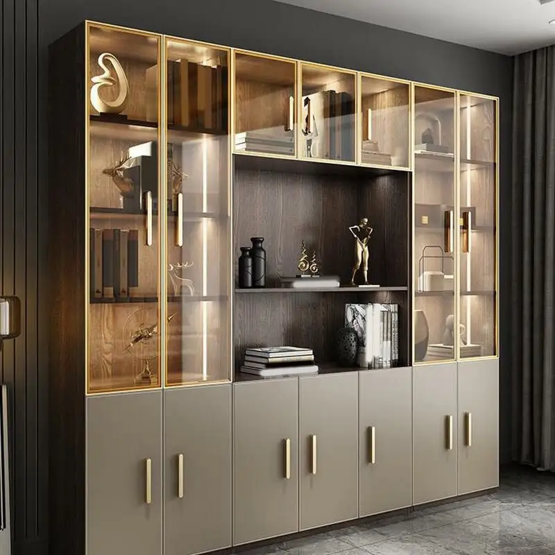 luxury furniture home living room customized wooden wine cabinet bar with glass display bar solid wood display cabinet