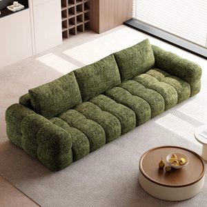<span class=keywords><strong>Canapé</strong></span> sectionnel en chenille, style vintage crème, moderne et minimaliste, pour salon, en tissu vert foncé, idéal pour appartement - Product Image 3