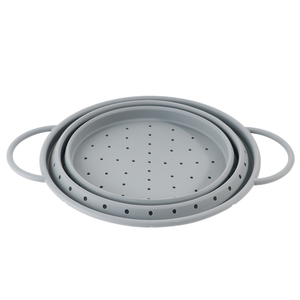 2024 <strong>Silicone</strong> Round Retractable <strong>Silicone</strong> Foldable Filter Strainer Kitchen 3 Capacity Drain Basket - Product Image 4