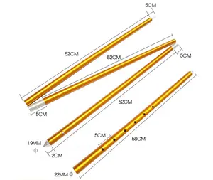 Different Diameters Tent Poles Adjustable Lightweight Canopy Tarp Poles