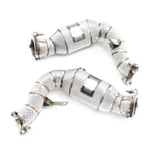 High-flow exhaust catalytic converter 304 stainless steel exhaust pipes automobile Car exhaust Downpipe for AUDI S4/S5 B8