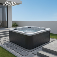 Promotion : Jacuzzi de jardin européen en acrylique à prix abordable, bain à remous pour 5 personnes avec systèmes écologiques pour l'extérieur