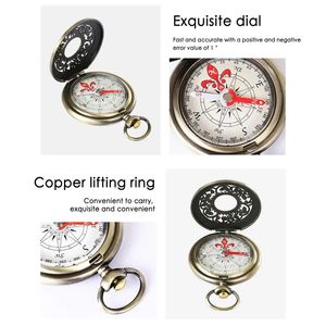 Brújula Náutica Vintage Pequeña de Latón para Camping, Senderismo y Lectura, Decoración Rústica Vintage de Bolsillo con Pantalla de Dial y Puntero - Product Image 2