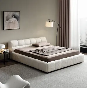 Belgian Imported Lamb Velvet Fabric Large Backrest Double Bed Bedroom Sets