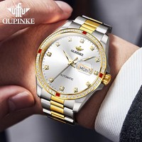 Mouvement automatique mécanique SEIKO 3261, acier inoxydable, luxe, verre saphir, aiguilles, double calendrier, étanche, 41 mm, 20 mm