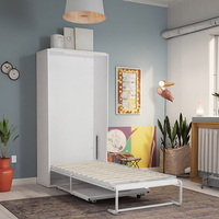 Lit escamotable pleine grandeur avec bureau intégré, lit dissimulé réglable en acier pour chambre à coucher, taille Queen