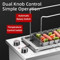 Machine à griller les brochettes rotatives automatiques en acier inoxydable 220V, nouvelle génération, haute productivité, pour restaurant, barbecue commercial