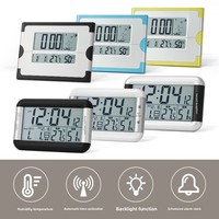 Radio-réveil intelligent avec affichage LED, thermomètre, prévisions météo, phases lunaires, calendrier perpétuel et synchronisation automatique de l'heure