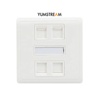 Quad Ports Cat5e Cat6 Utp 86 Type Plaque murale réseau avec module Rj45 Keystone Jacks