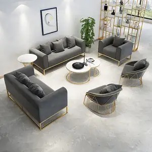 Set Sofa Tunggal Beludru Mebel Mewah Gaya Nordic Sofa Ganda Tiga Tempat Duduk 1 2 3 Sofa untuk Ruang Tamu Sofa