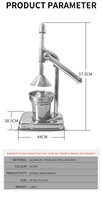 Extracteur de jus de citron, presse-agrumes Orange 2000E 7 haute qualité commerciale frais noir ensemble acier inoxydable
