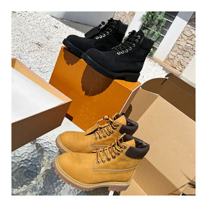 Botas de trabajo de cuero genuino impermeables de diseño original de lujo, botas de cuero de caña alta para otoño e invierno, cálidas para exteriores. - Product Image 3