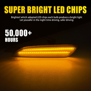 Kit de luces laterales de parachoques LED completas con lente ahumada ámbar Auxito para Porsche Macan 14-24 - Product Image 5