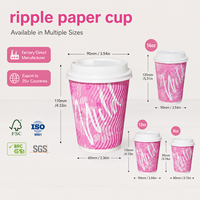 Gobelet en papier ondulé Kraft moderne, de qualité supérieure, résistant aux hautes températures, avec support fiable, pour café, torréfaction, petit-déjeuner et plats à emporter