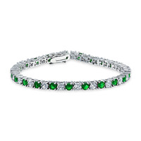 Bracelet de tennis Hip Hop en argent plaqué or blanc 3mm 4mm 5mm Citrine violet vert bleu rubis diamant Bracelet de tennis pour femme