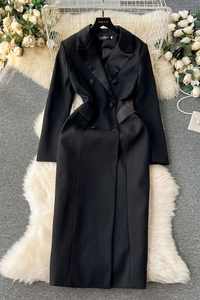 Robe midi élégante de haute qualité à col cranté pour femmes, taille plus, robes en dentelle empire, robes élégantes pour femmes, vêtements pour femmes - Product Image 6