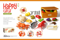 Jouets de cuisine pour enfants : maison de jeu, chef cuisinier, supermarché, panier de courses, jeux de découpe amusants (poisson, dinde, fruits de mer)