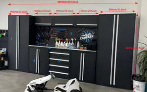 Casier de garage JZD établi atelier rangement armoire à outils Table de travail armoire suspendue panneau panneau perforé évier armoire - Product Image 6