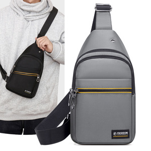 Fashion Men's Chest Bag Oxford Cloth Large Capacity Casual Commuting Shoulder Bag Gray Black - Product Image 1