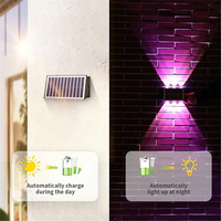 Lampe Solaire LED de Paysage, Applique Murale Solaire d'Extérieur Étanche à Éclairage Haut et Bas