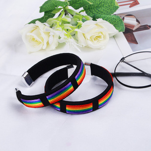 Venta al por mayor Arco Iris Gay Pride Weave pulsera amistad pareja joyería mujeres hombres <span class=keywords><strong>lesbianas</strong></span> LGBT pulsera brazalete - Product Image 3
