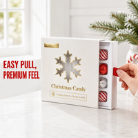Boîte cadeau tiroir personnalisée pour bonbons de Noël avec fenêtre flocon de neige et estampage à chaud doré pour emballage de fêtes en gros