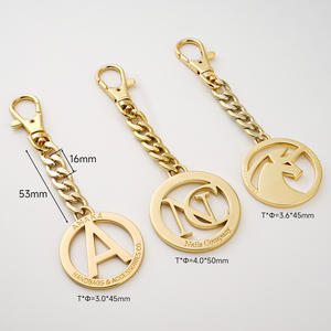 Llavero de aleación de Zinc de diseño profesional, accesorios para bolsos, etiqueta de marca de Metal personalizada, llavero colgante redondo de Metal con gancho - Product Image 2