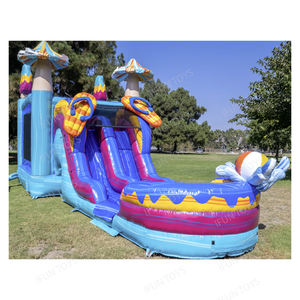 Château gonflable gonflable pour les <span class=keywords><strong>vacances</strong></span> d'été <span class=keywords><strong>avec</strong></span> toboggan et <span class=keywords><strong>piscine</strong></span> pour enfants et adultes - Product Image 2