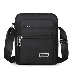 Men's Crossbody Bag Oxford Cloth Waterproof Small Size Multi Zipper Business Travel Shoulder Bag - Product Image 5