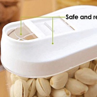 Ensemble de 5 récipients transparents pour la cuisine, boîtes de conservation des aliments, des collations, des fruits secs, des céréales, avec couvercles étanches