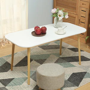 Simple Modern White <b>Coffee</b> <b>Table</b> Laminate Top Wooden <b>Legs</b> Living Room Bedroom Sofa <b>Table</b> - Product Image 1