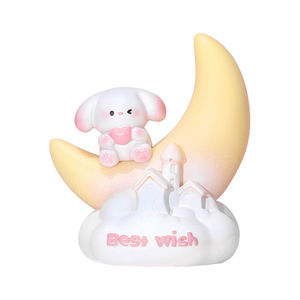 Sweet Puppy <b>Star</b> <b>Light</b> Moon Rabbit Shape <b>LED</b> Night <b>Light</b> USB Powered Cute Cartoon Bedroom Bedside Lamp Ornament Birthday Gift - Product Image 5