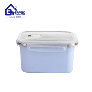 Promotion large 2.2L microwave safe rectangle stainless steel food container Portable sealed lunch box with PP lid