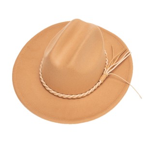 Sombrero <span class=keywords><strong>de</strong></span> Vaquero <span class=keywords><strong>de</strong></span> Fieltro <span class=keywords><strong>de</strong></span> <span class=keywords><strong>Lana</strong></span> 100% Personalizado con Accesorio <span class=keywords><strong>de</strong></span> Cuerda Trenzada <span class=keywords><strong>de</strong></span> Invierno Estilo Europeo Americano Unisex para Hombres y Mujeres para Fiestas al Aire Libre - Product Image 5